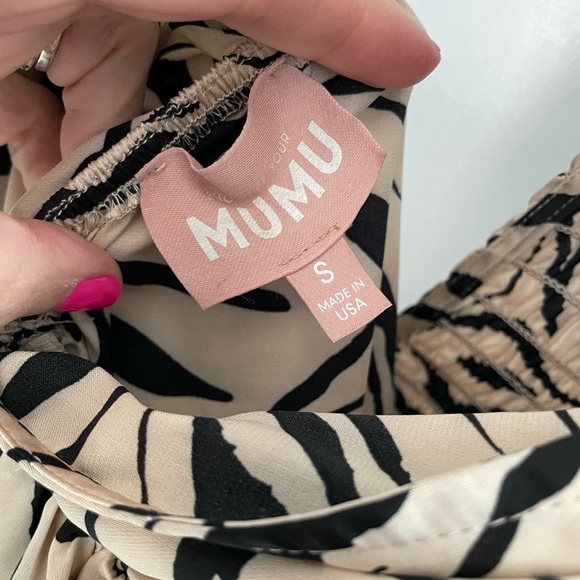 Show Me Your Mumu Social Mini Dress Size Small Black Cream Zebra Print Party 10 - Picture 7 of 10